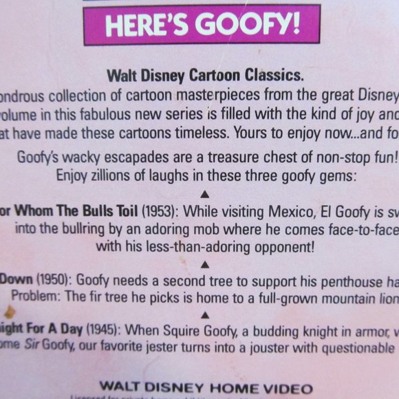 Walt Disney Vtg Here's Mickey Mouse & Here's Goofy 2 VHS Tapes - Picture 10 of 11